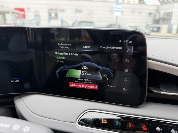 Lädt der MG Cyberster bis 100 Prozent, wären 482 km Reichweite verfügbar. (Bild: Dirk Kunde)